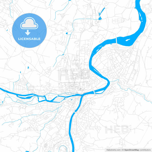 Steyr, Austria bright two-toned vector map