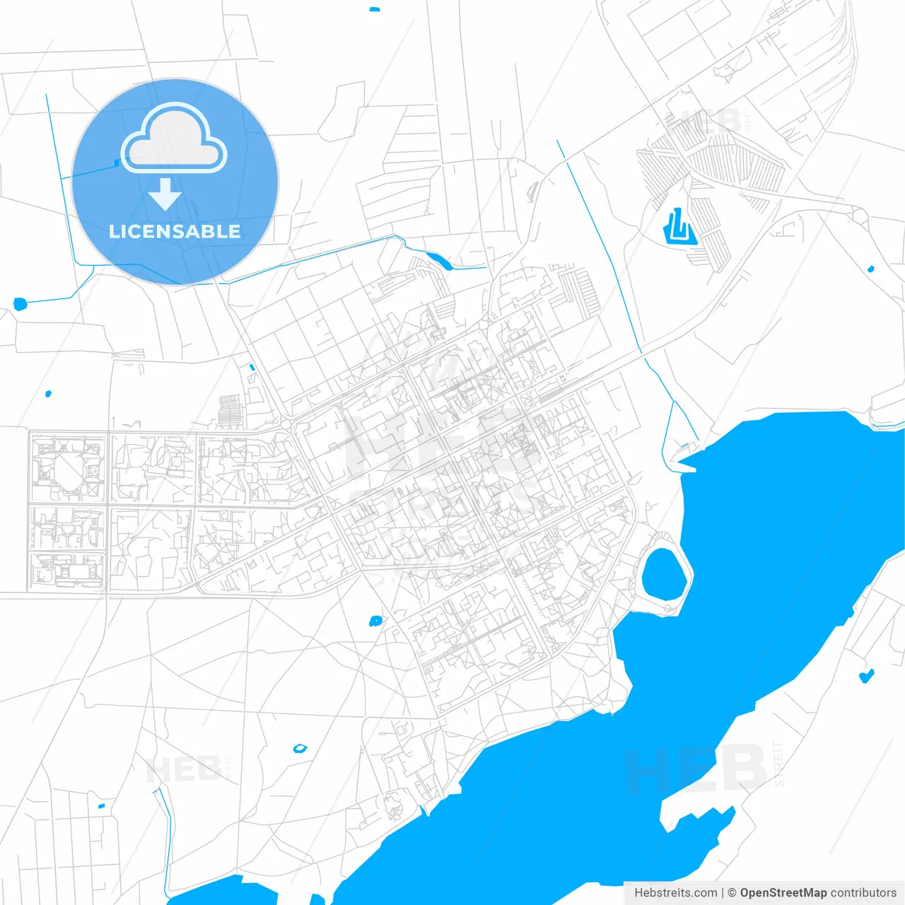 Salihorsk, Belarus bright two-toned vector map