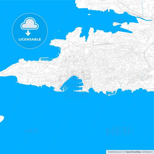 Split , Croatia bright two-toned vector map