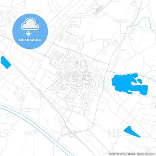 Velika Gorica, Croatia bright two-toned vector map