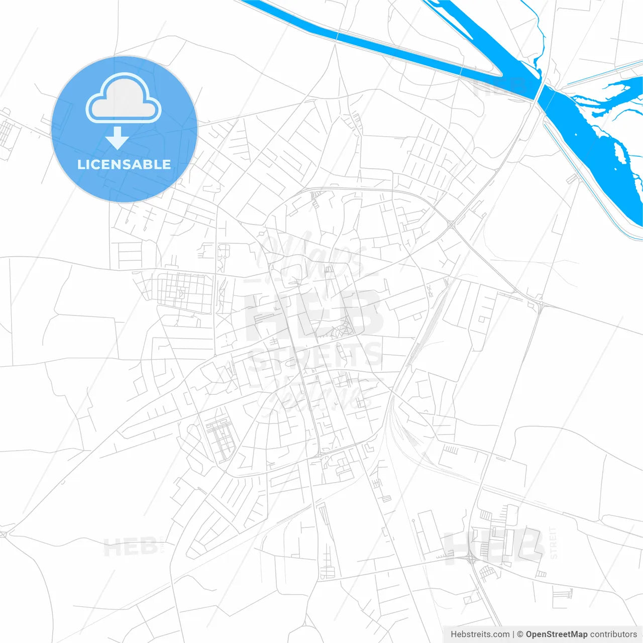 Varaždin , Croatia bright two-toned vector map