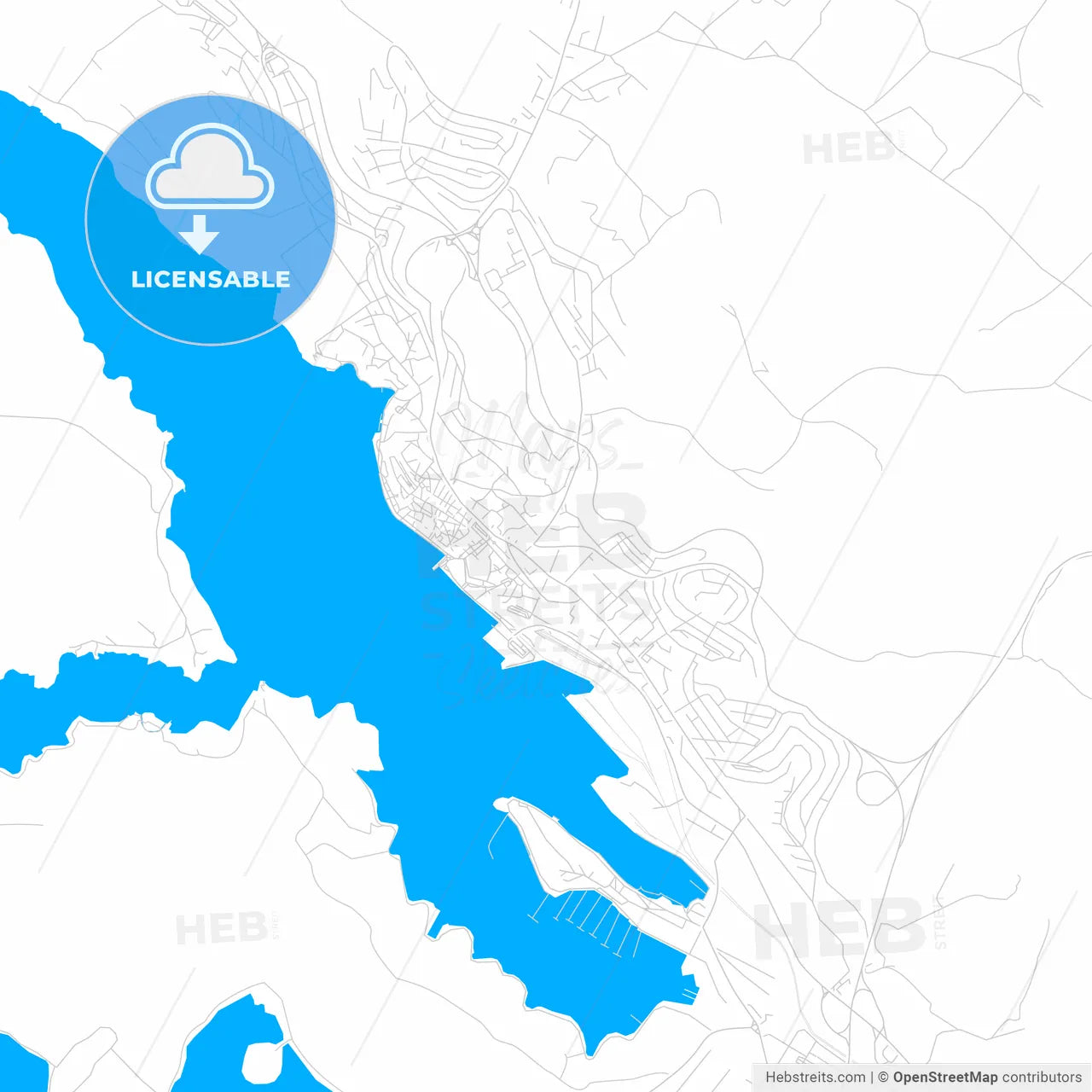 Šibenik , Croatia bright two-toned vector map
