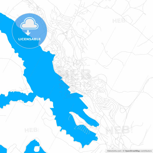 Šibenik , Croatia bright two-toned vector map