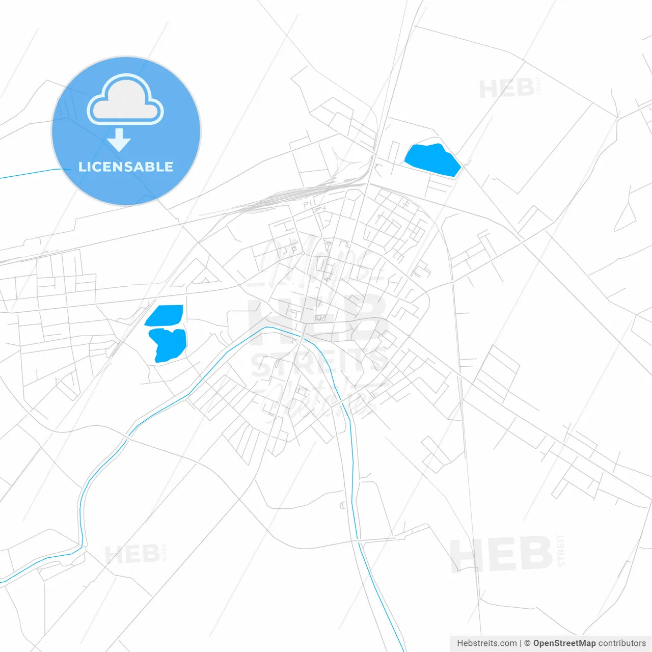 Vinkovci, Croatia bright two-toned vector map