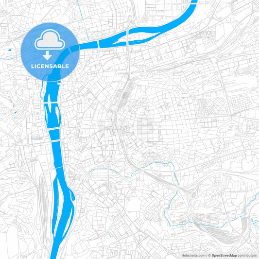 Prague, Czechia bright two-toned vector map