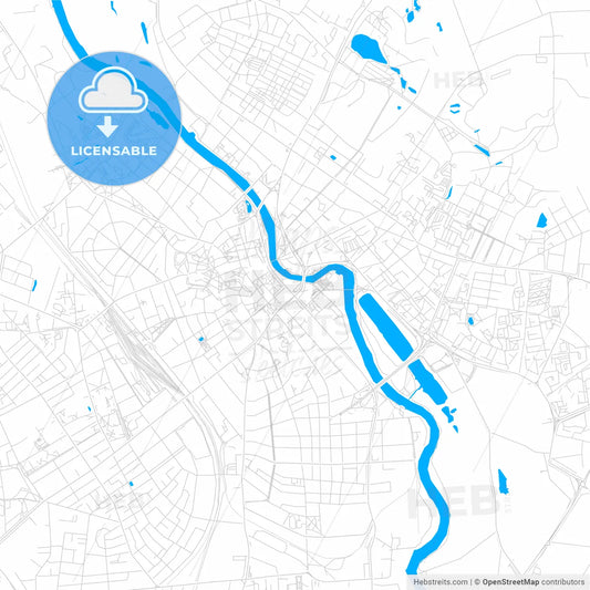 Tartu, Estonia bright two-toned vector map
