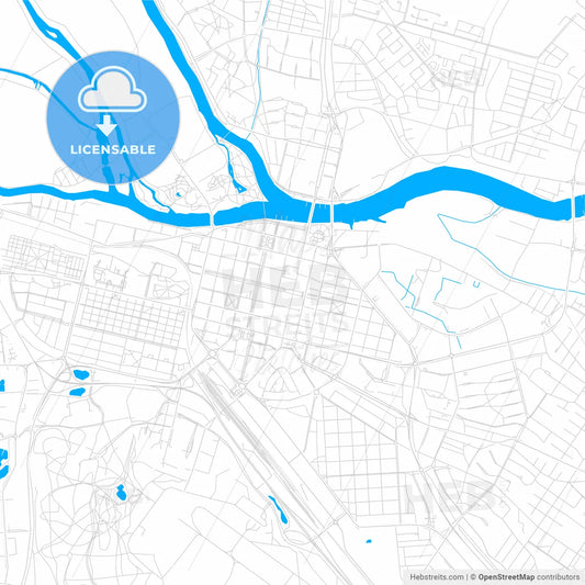 Pori, Finland bright two-toned vector map