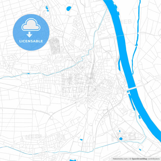 Worms, Germany bright two-toned vector map