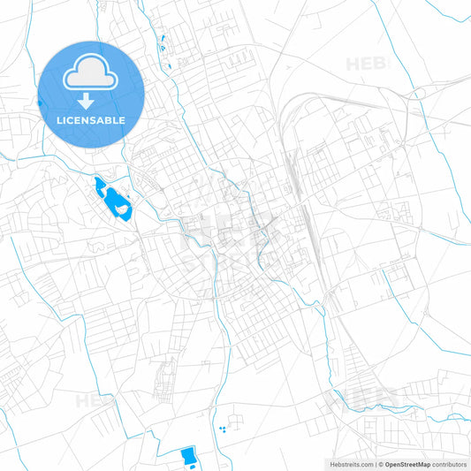 Szombathely, Hungary bright two-toned vector map