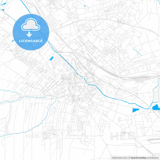 Gliwice, Poland bright two-toned vector map