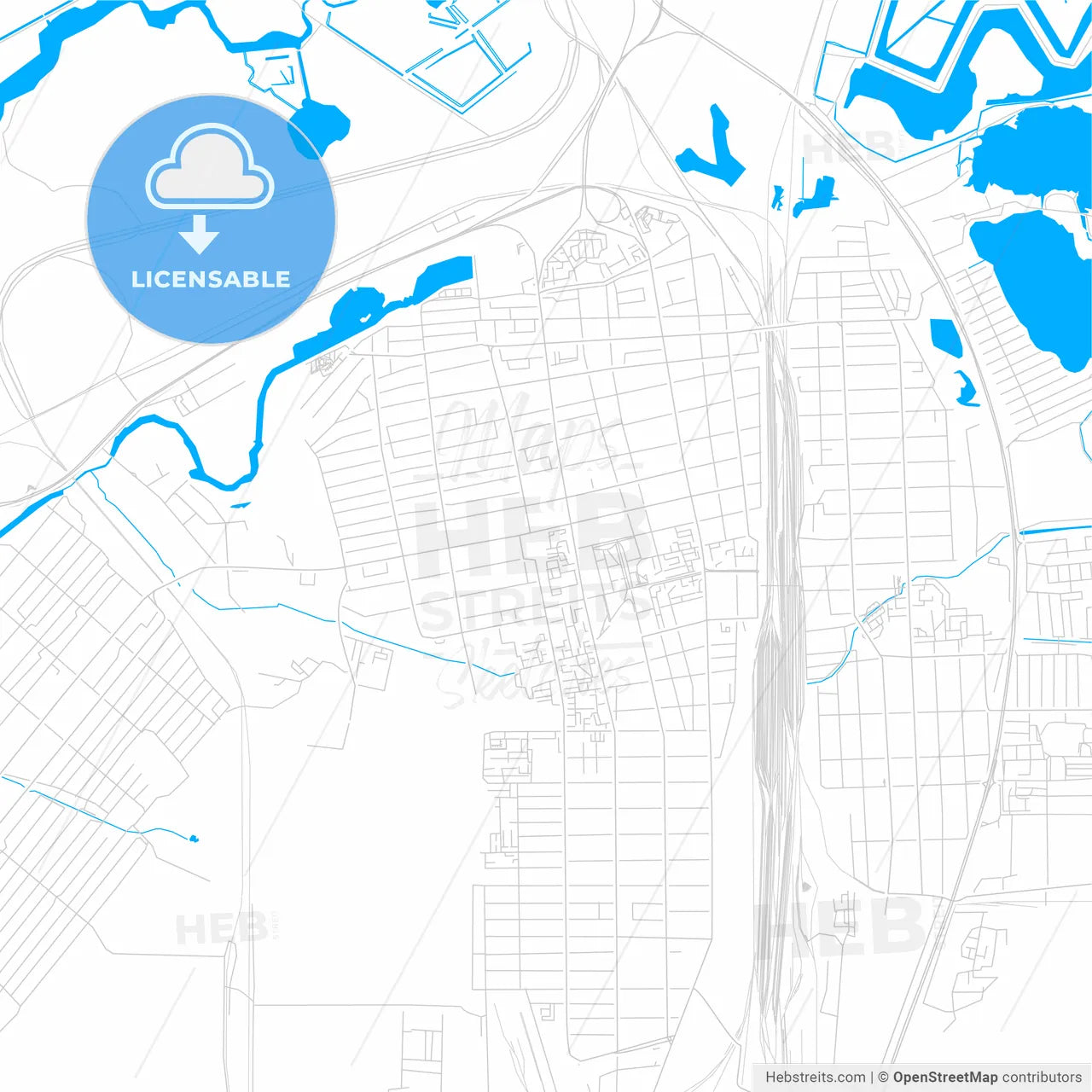 Bataysk, Russia bright two-toned vector map