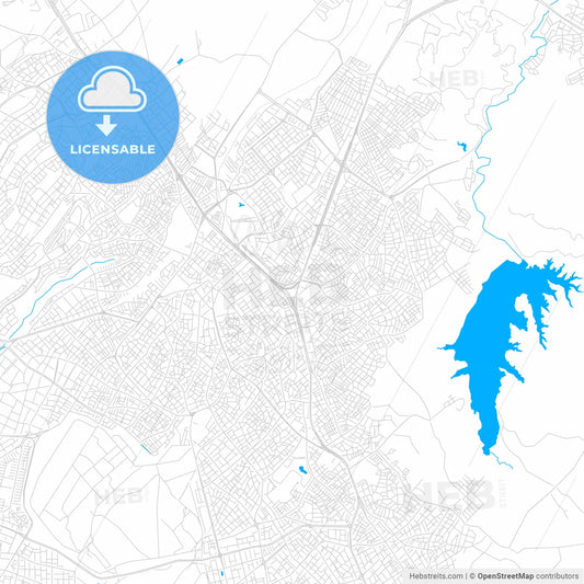 Denizli, Turkey bright two-toned vector map