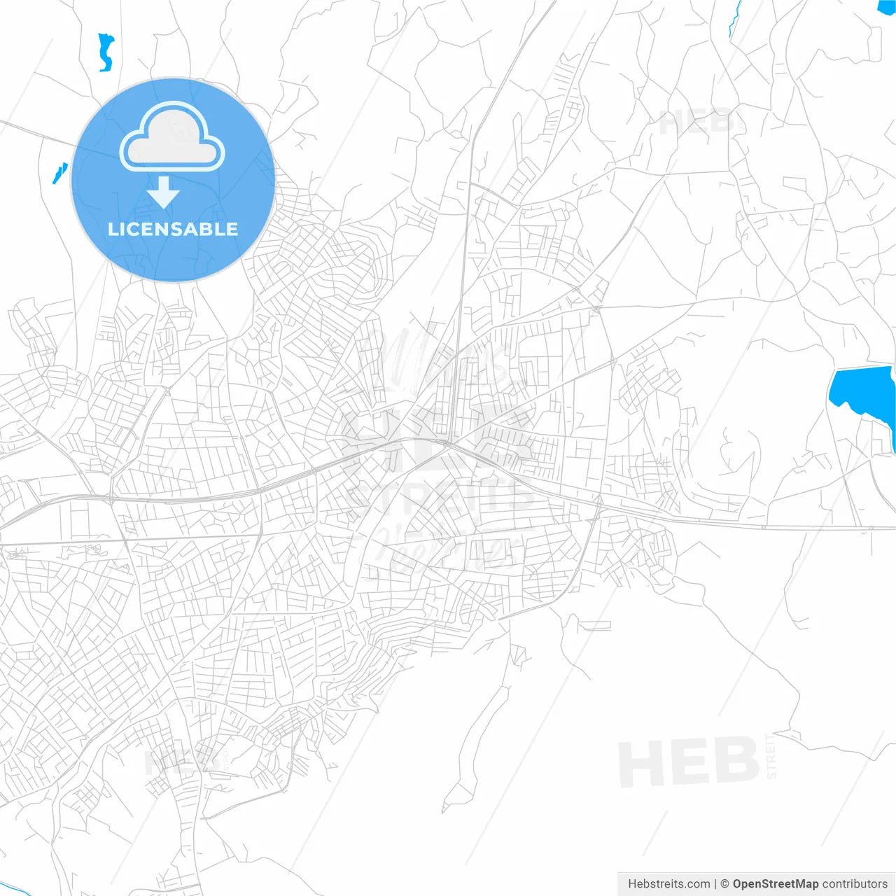 Malatya, Turkey bright two-toned vector map