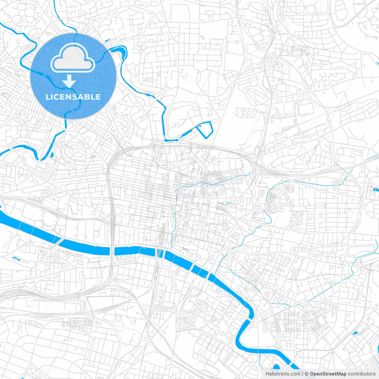 Glasgow, Scotland bright two-toned vector map