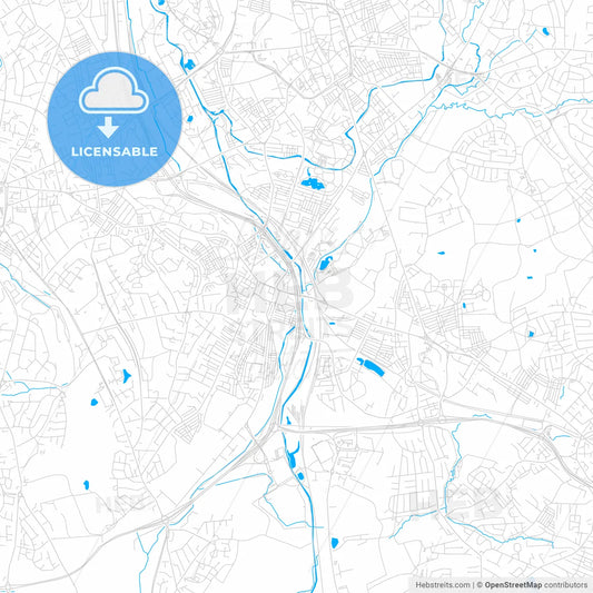 Stoke-on-Trent, England bright two-toned vector map