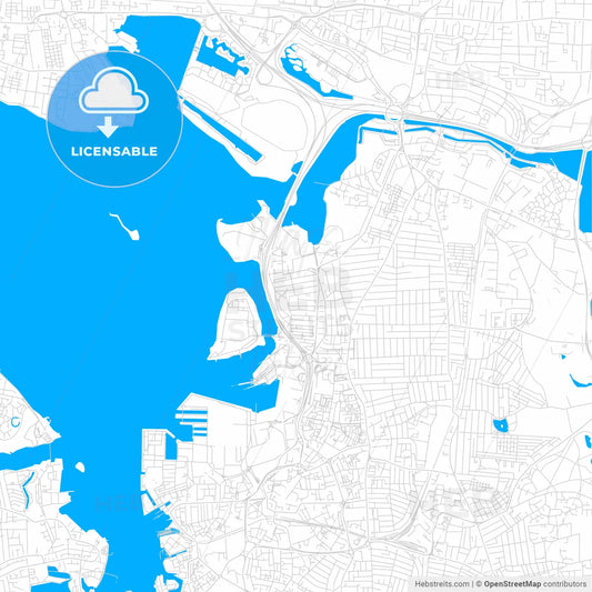 Portsmouth, England bright two-toned vector map