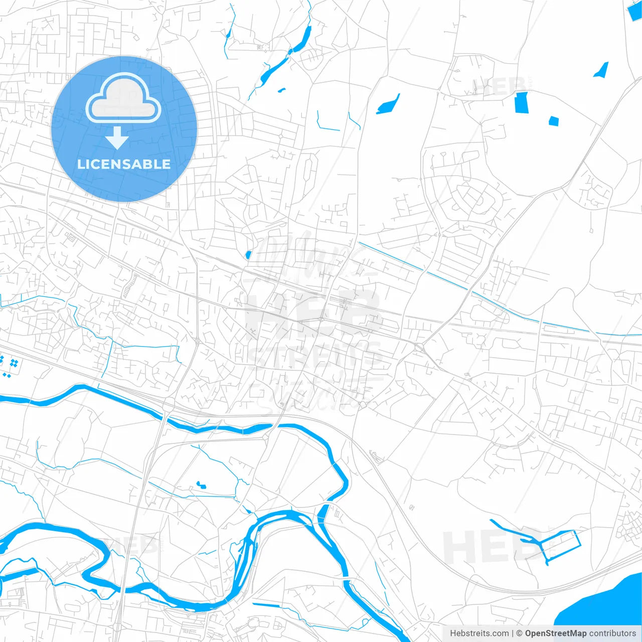 Slough, England bright two-toned vector map