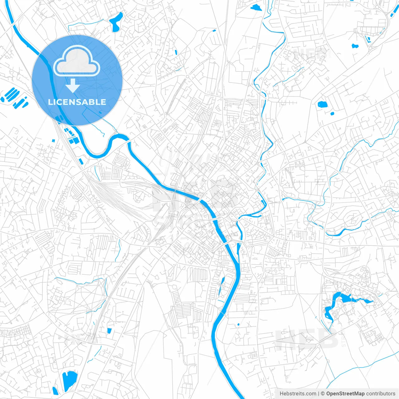 York, England bright two-toned vector map