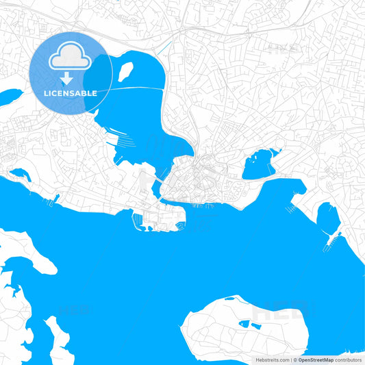 Poole, England bright two-toned vector map