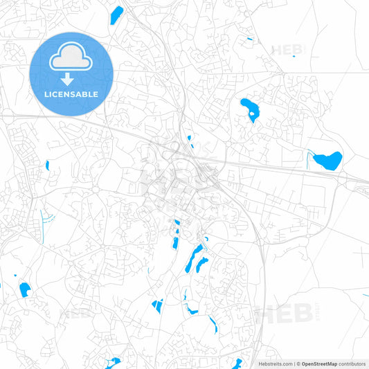 Telford, England bright two-toned vector map