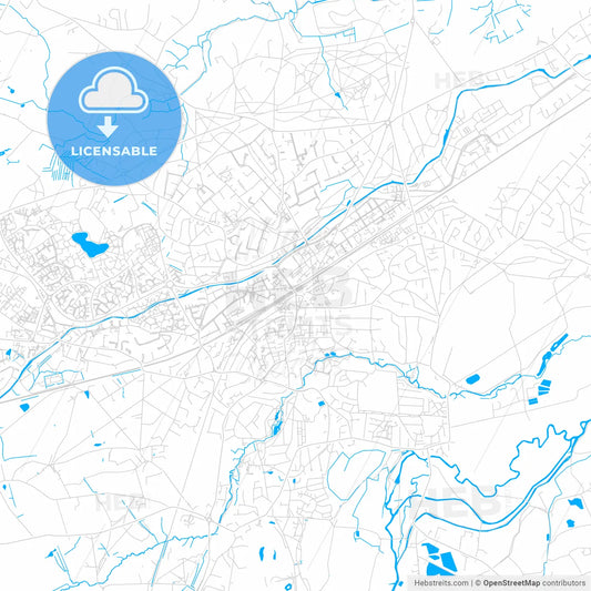 Woking, England bright two-toned vector map