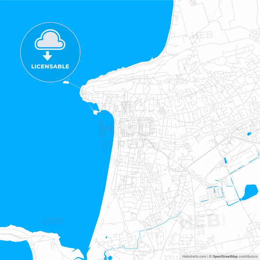 Weston-super-Mare, England bright two-toned vector map
