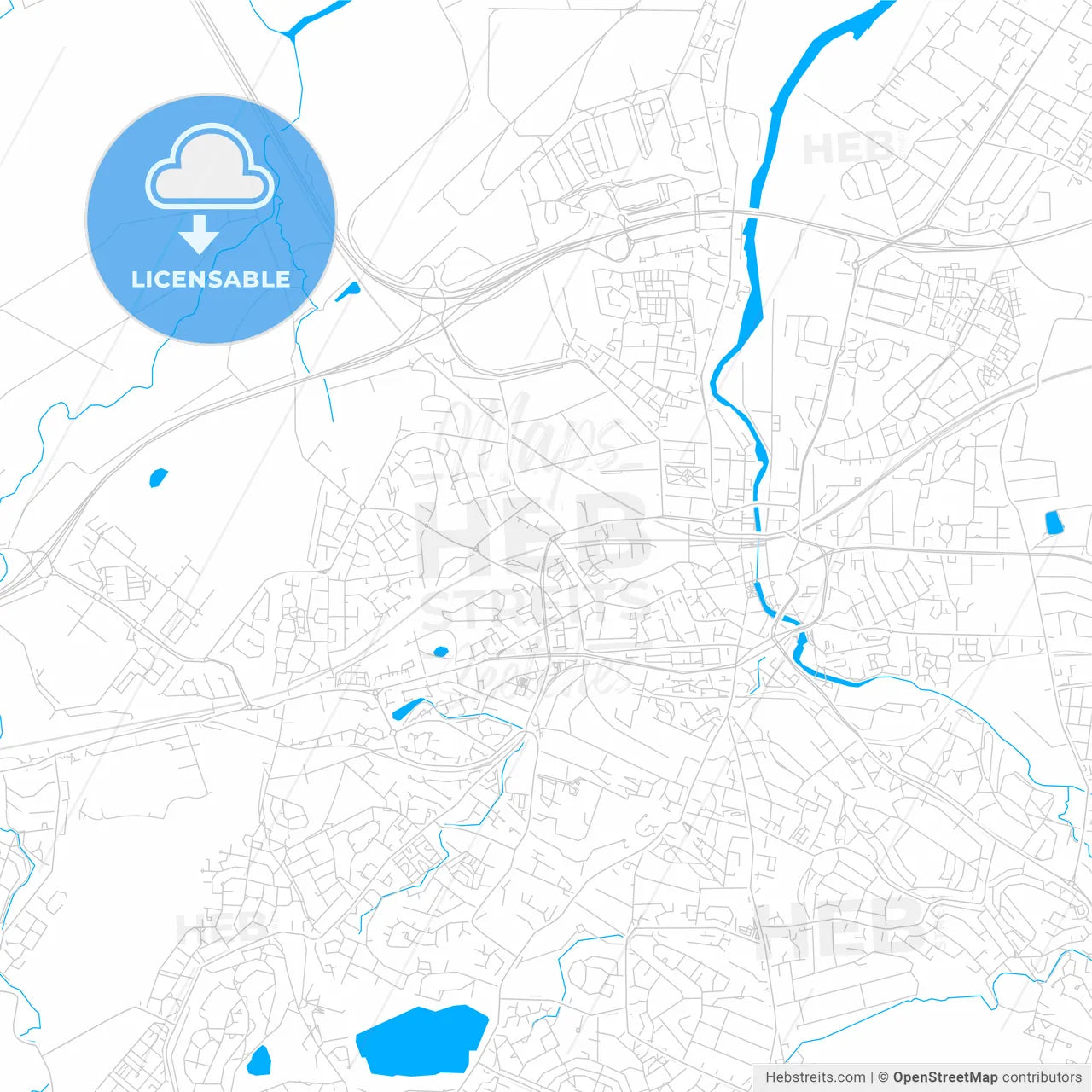 Paisley, Scotland bright two-toned vector map