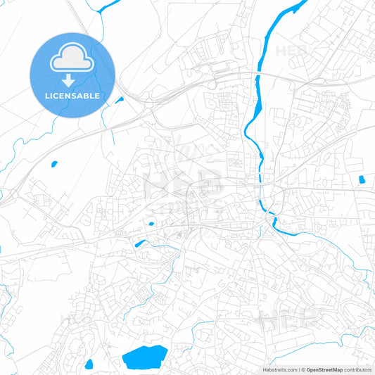 Paisley, Scotland bright two-toned vector map