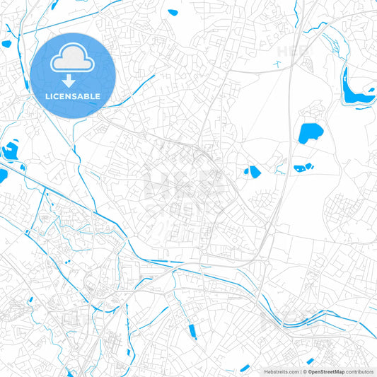 West Bromwich, England bright two-toned vector map