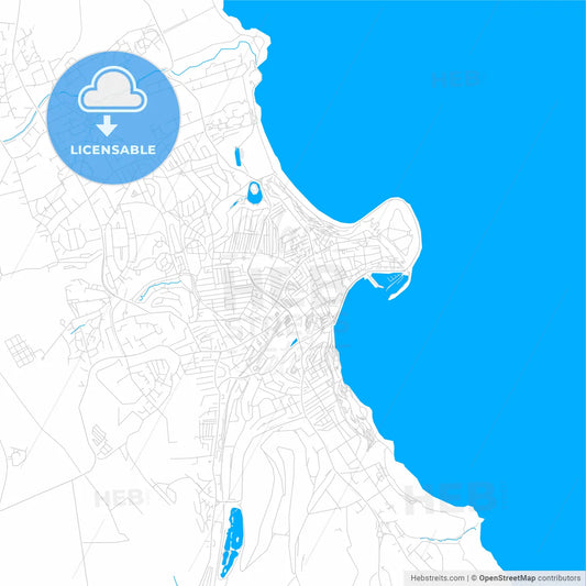 Scarborough, England bright two-toned vector map