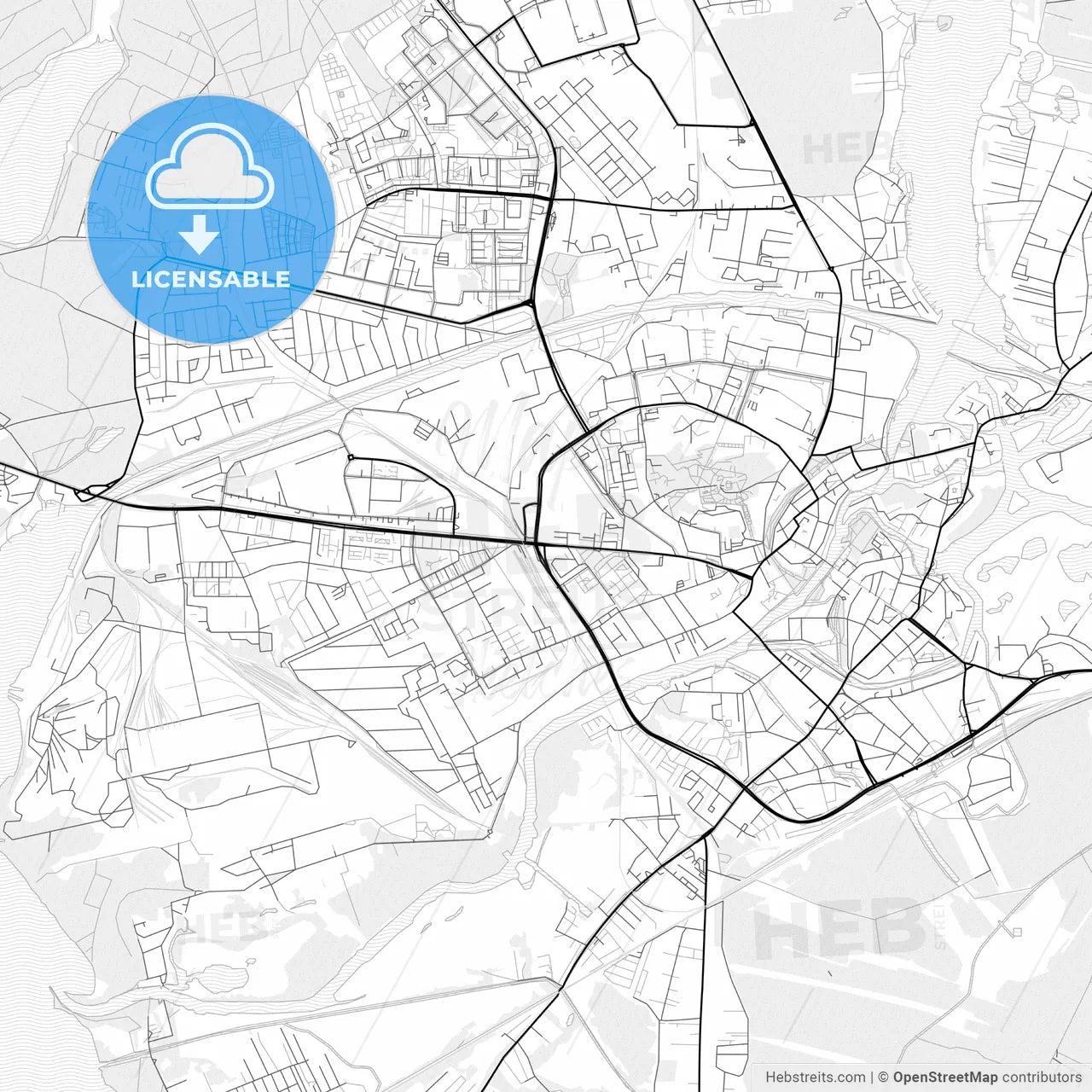 Vector PDF map of Brandenburg an der Havel, Germany