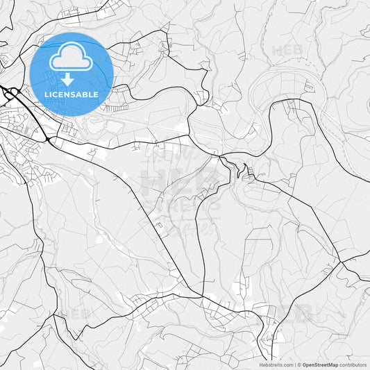 Vector PDF map of Hennef (Sieg), Germany