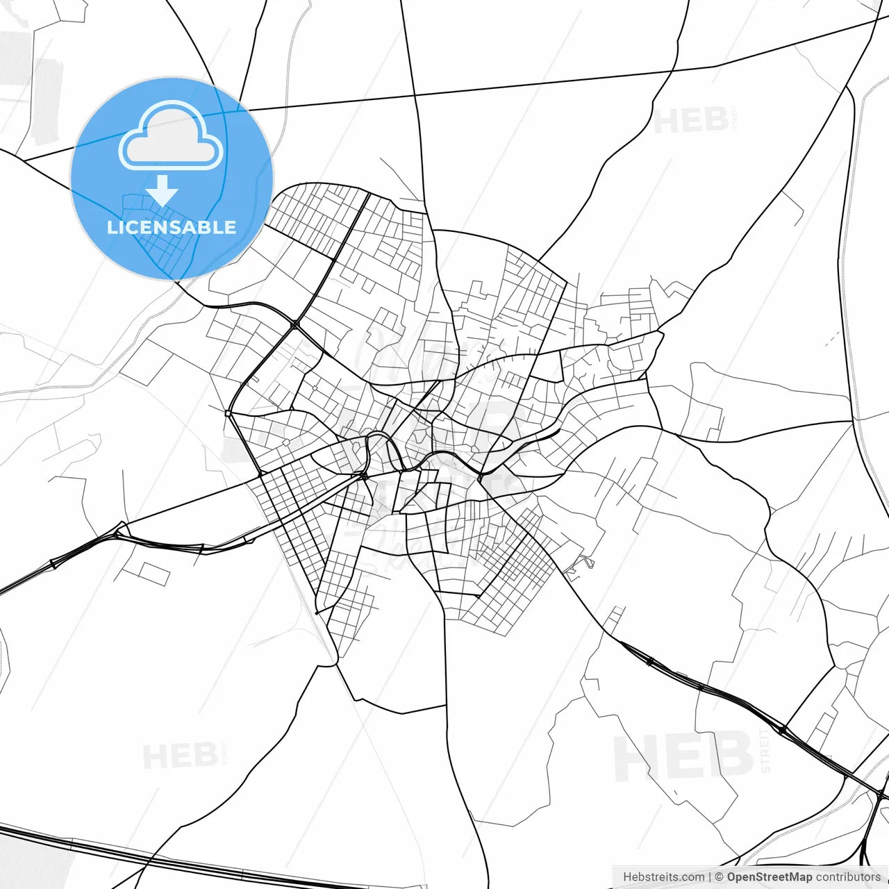 Vector PDF map of Komotini, Greece