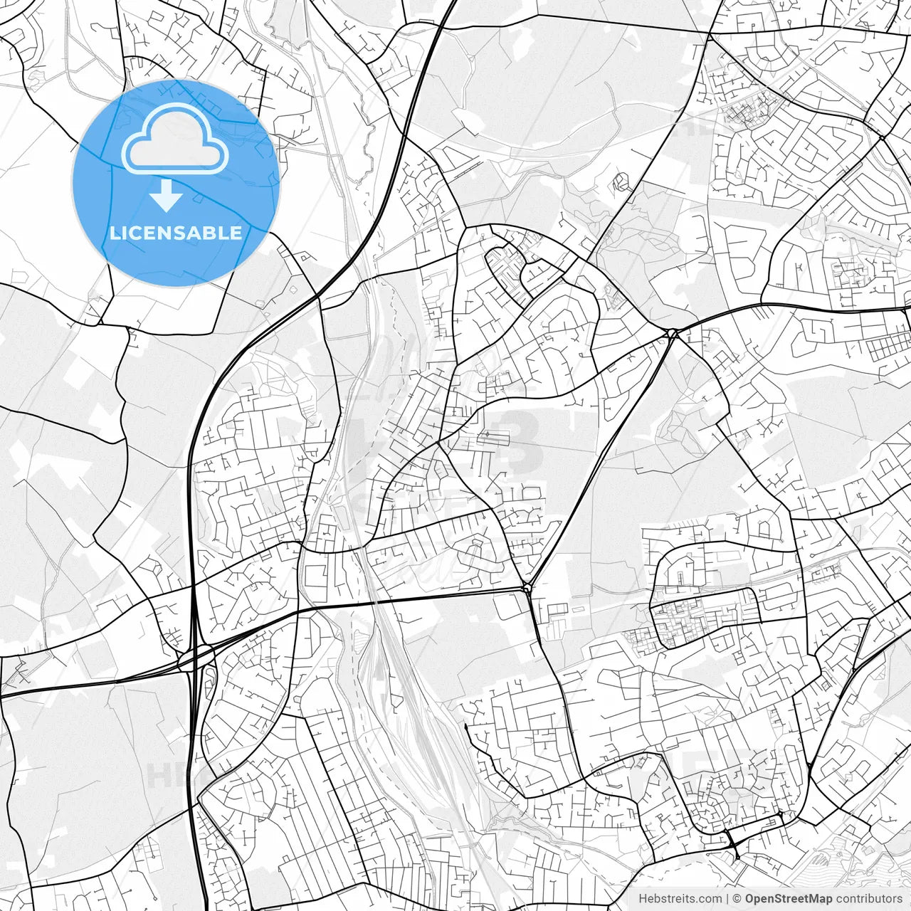 Vector PDF map of Beeston and Stapleford, England