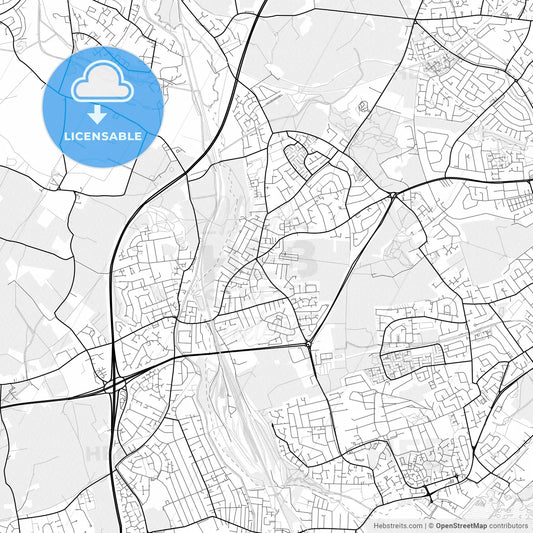 Vector PDF map of Beeston and Stapleford, England