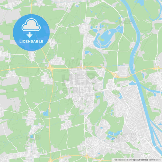 Frankenthal (Pfalz), Germany printable street map