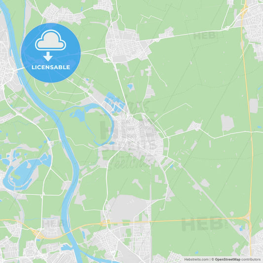 Lampertheim, Germany printable street map