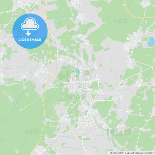 Bad Nauheim, Germany printable street map
