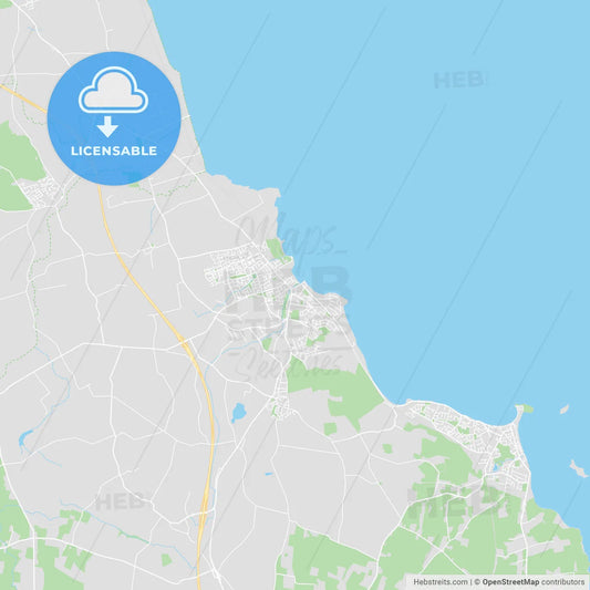 Balbriggan, Ireland printable street map