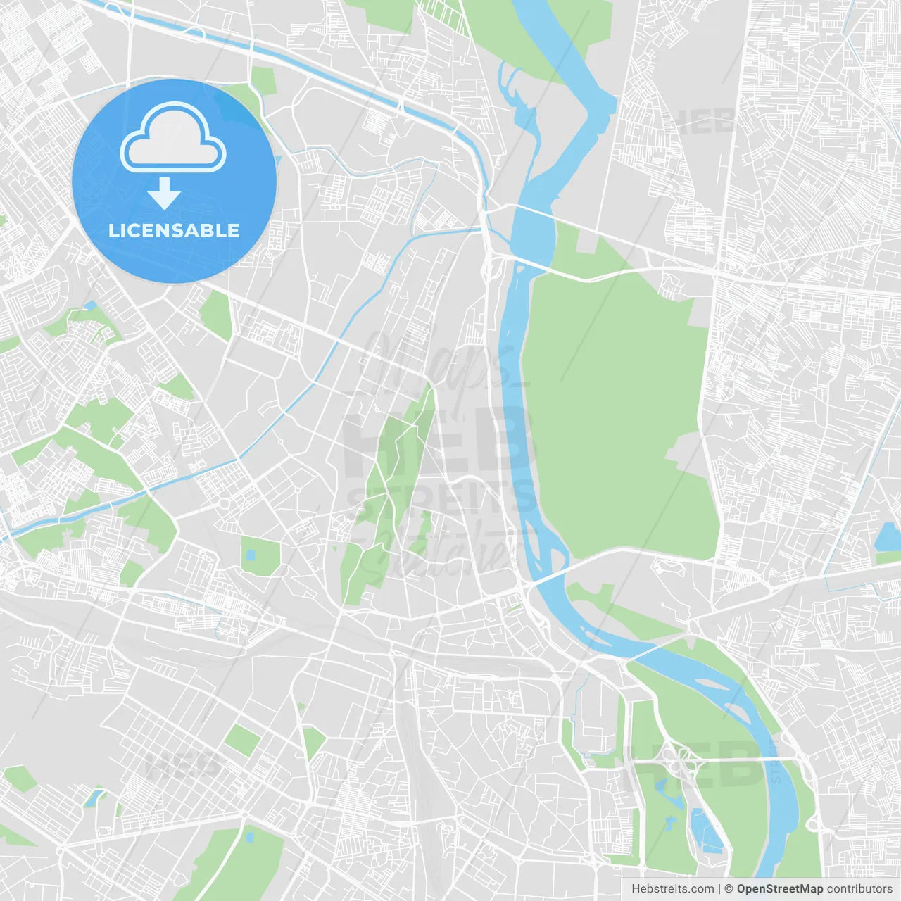 Printable map of Delhi, India