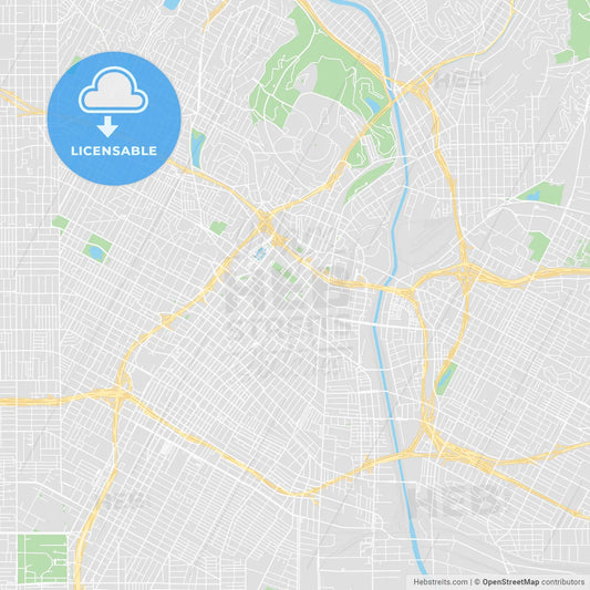Printable map of Los Angeles, United States