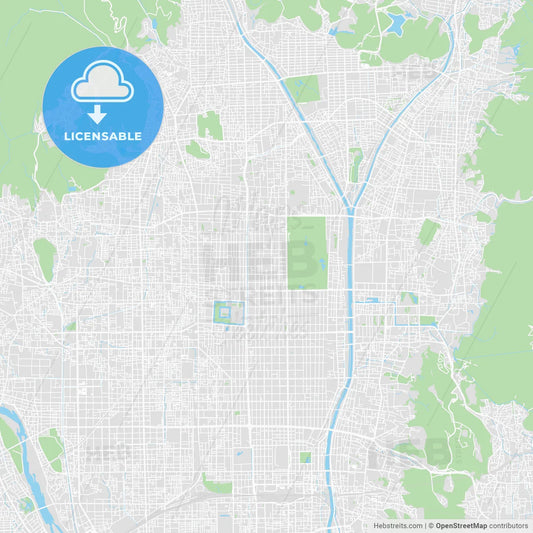 Printable map of Kyoto, Japan