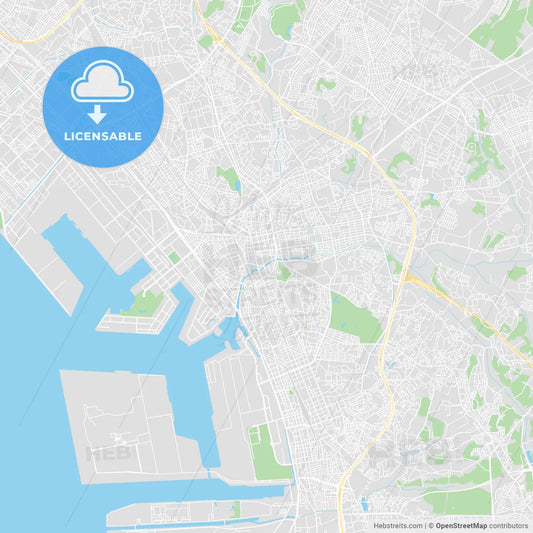 Printable map of Chiba, Japan