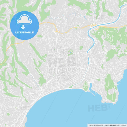 Printable map of Nice, France