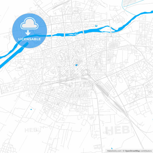 Plovdiv, Bulgaria bright two-toned vector map