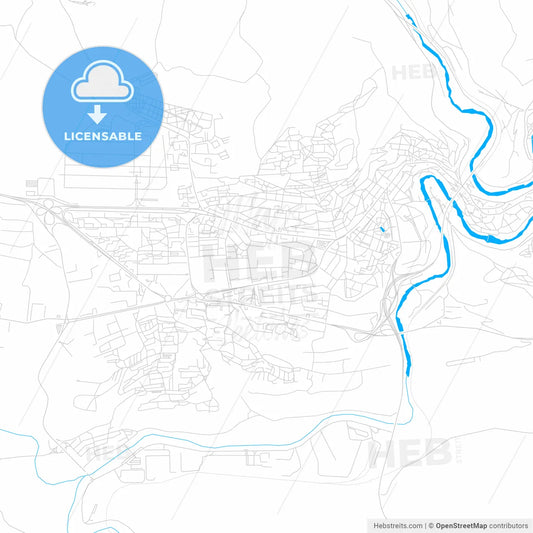 Veliko Tarnovo, Bulgaria bright two-toned vector map