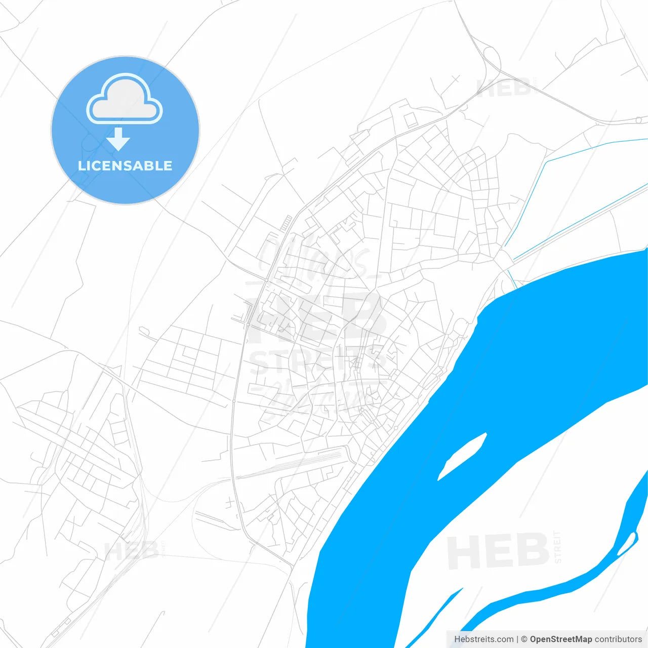 Vidin, Bulgaria bright two-toned vector map