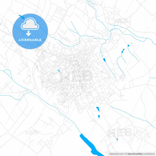 Botoșani, Romania bright two-toned vector map