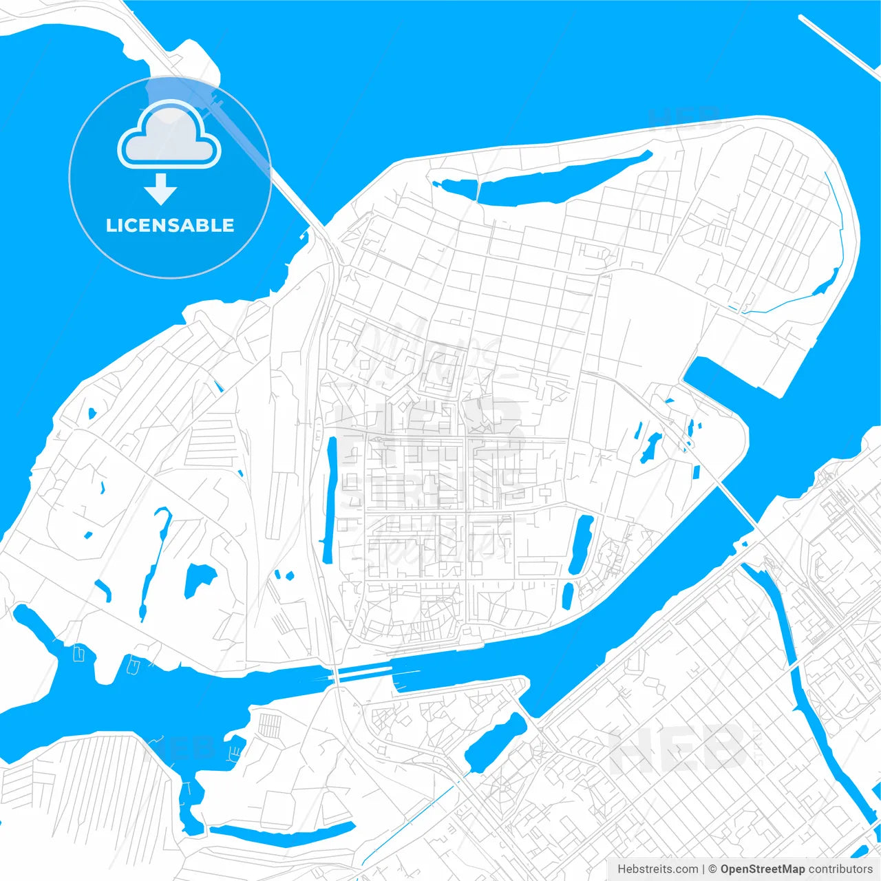 Balakovo, Russia bright two-toned vector map