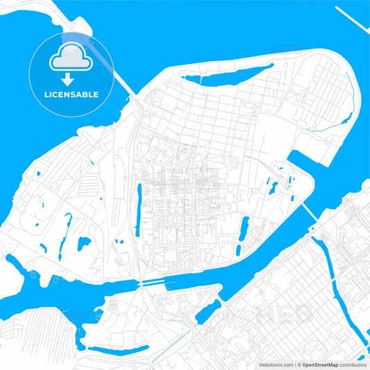 Balakovo, Russia bright two-toned vector map